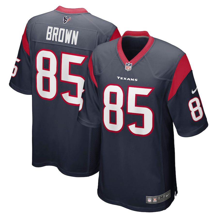 Men Houston Texans 85 Pharaoh Brown Nike Navy Game NFL Jersey